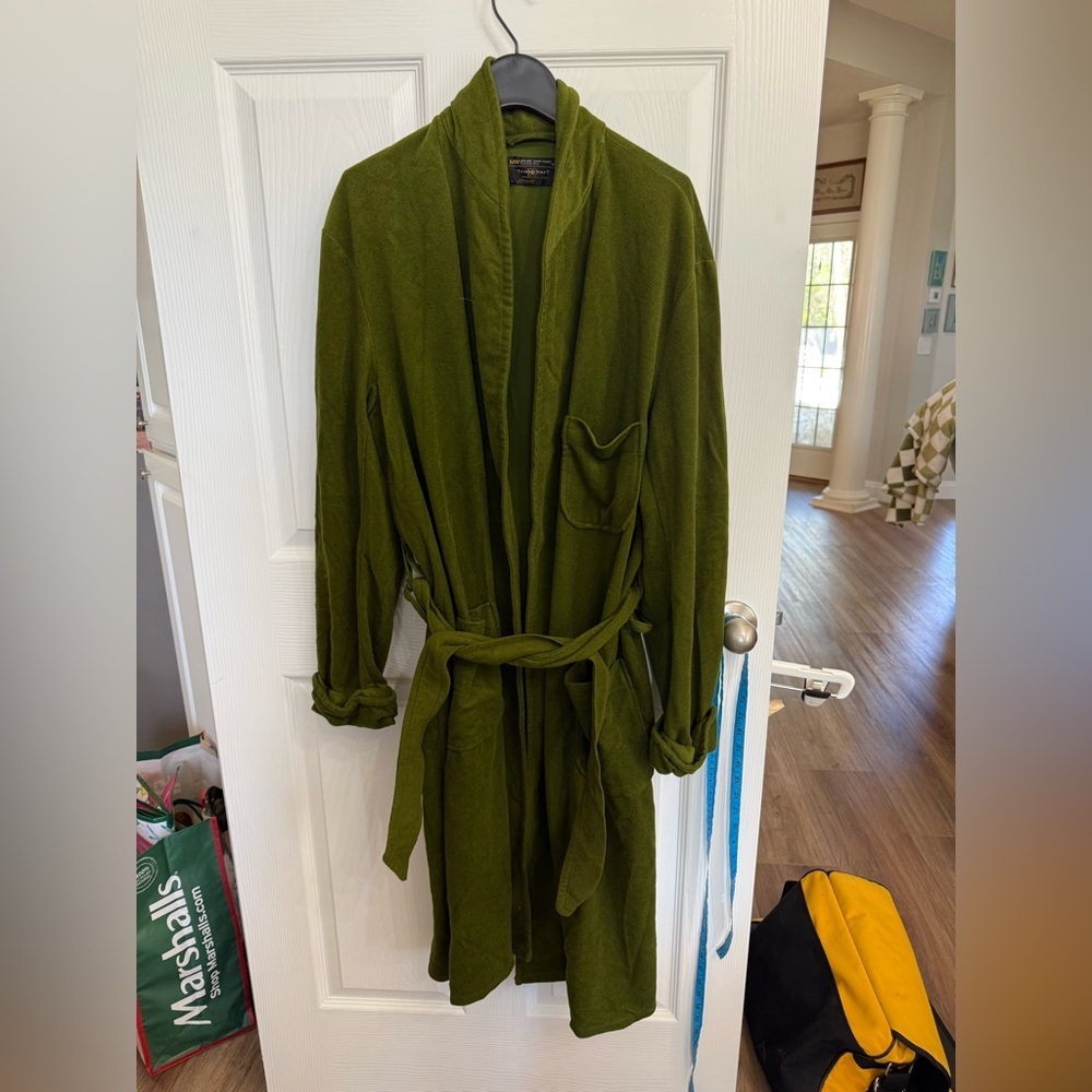 Vintage JCPenney Towncraft Green Velour Robe Belted Lounge Robe Men’s L
